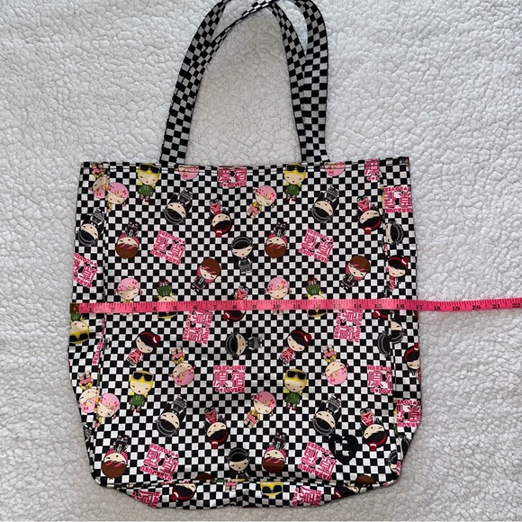 🩷🖤Harajuku Lovers checkered tote bag “a fatal attraction to cuteness” zipper - Picture 9 of 12